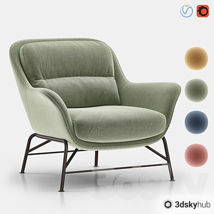 SADIRA Armchair - TEULAT — 3ds Max model, Corona & V-Ray